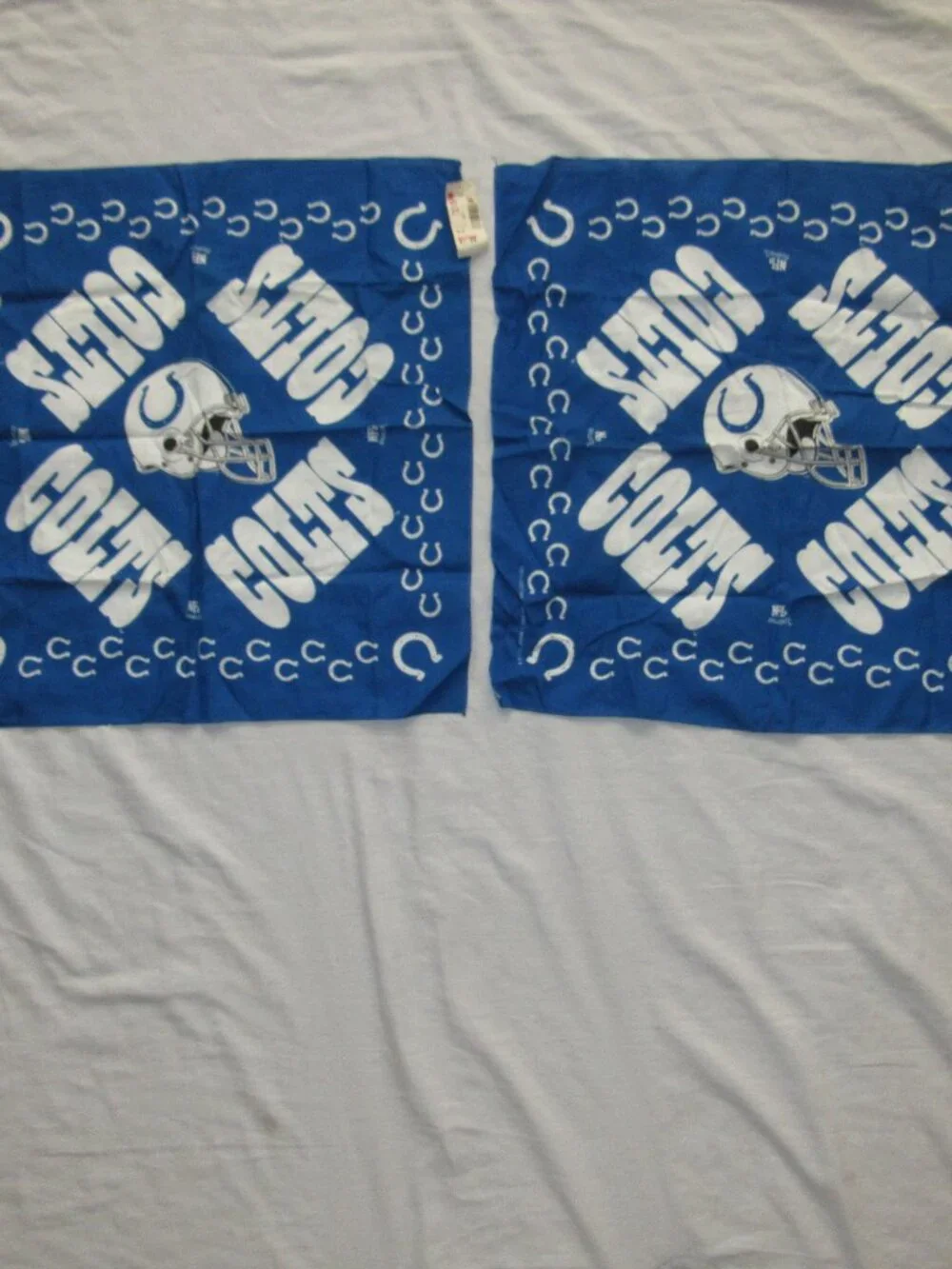 NWT NOS Lot of 2 Vtg 80-90s Indianapolis Colts NFL Bandana Handkerchief USA